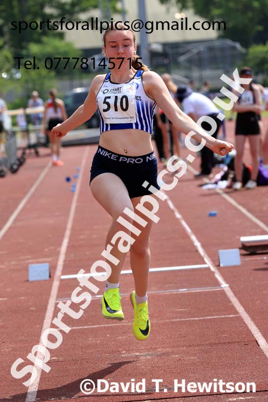 Womens Under-17s Triple Jump, 2024 North Eastern Track and Field Champs., Middlesbrough.  Photo: David T. Hewitson/Sports for All Pics
